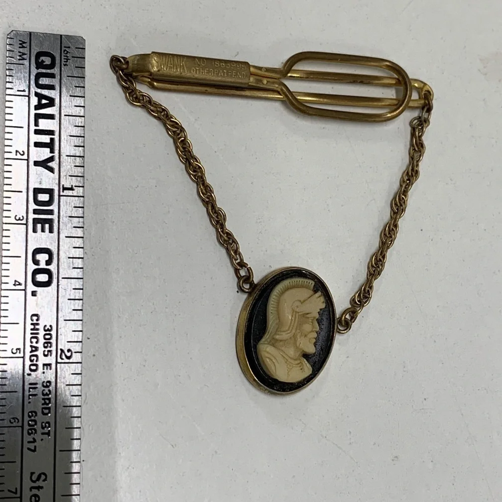 MCM Swank Roman Gladiator Tie Bar Clip No. 1865995 Gold Tone Mens Jewelry Acc.